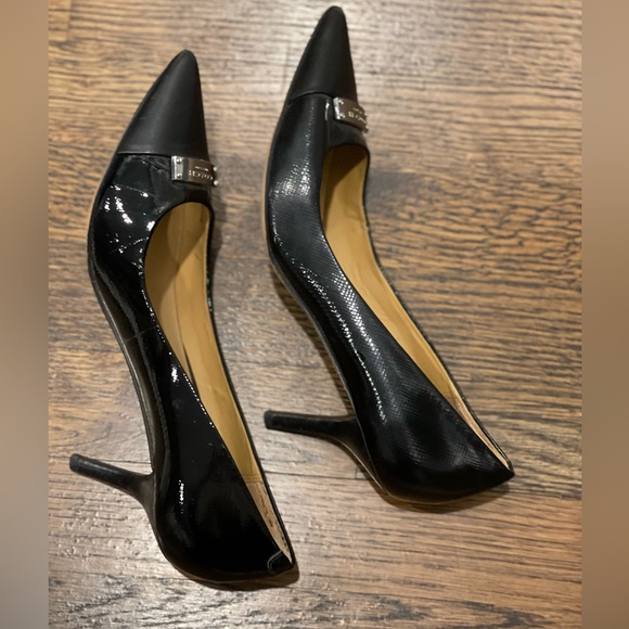Coach black heels with silver buckle, size 7 - Picture 5 of 7